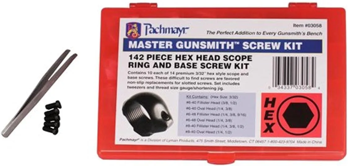 Pachmayr Master Gunsmith Hex Head Ring and Base Screw Kit, 142 Piece