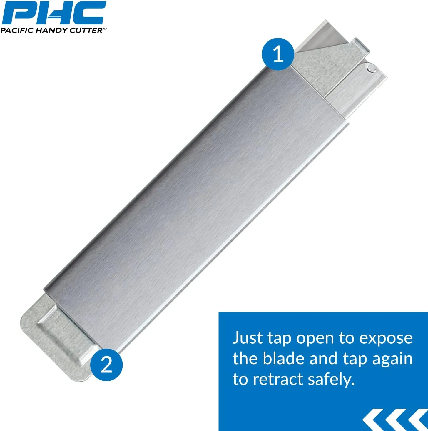 Pacific Handy Cutter Inc. HC100 Handy Box Cutter, Tap Open/Tap Close, 12 per Box, Assorted