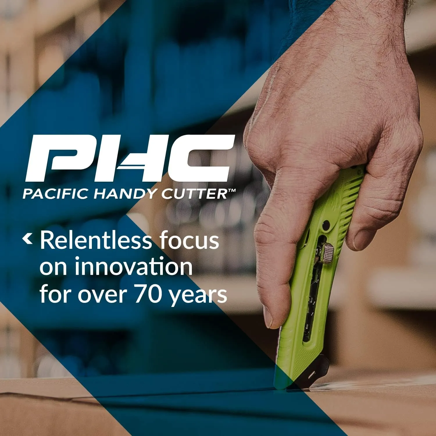 Pacific Handy Cutter Inc. HC100 Handy Box Cutter, Tap Open/Tap Close, 12 per Box, Assorted