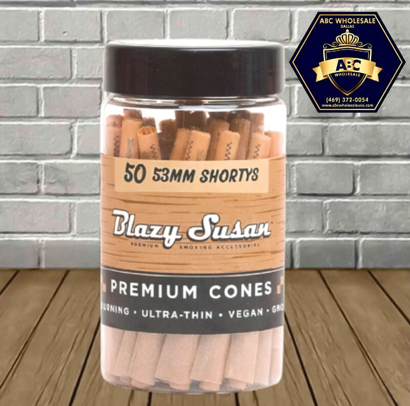 BLAZY SUSAN UNBLEACHED 53MM SHORTYS 50CT JAR