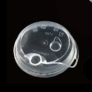 PACKAGING-90mm PP Lid/Attached Stopper (Clear)