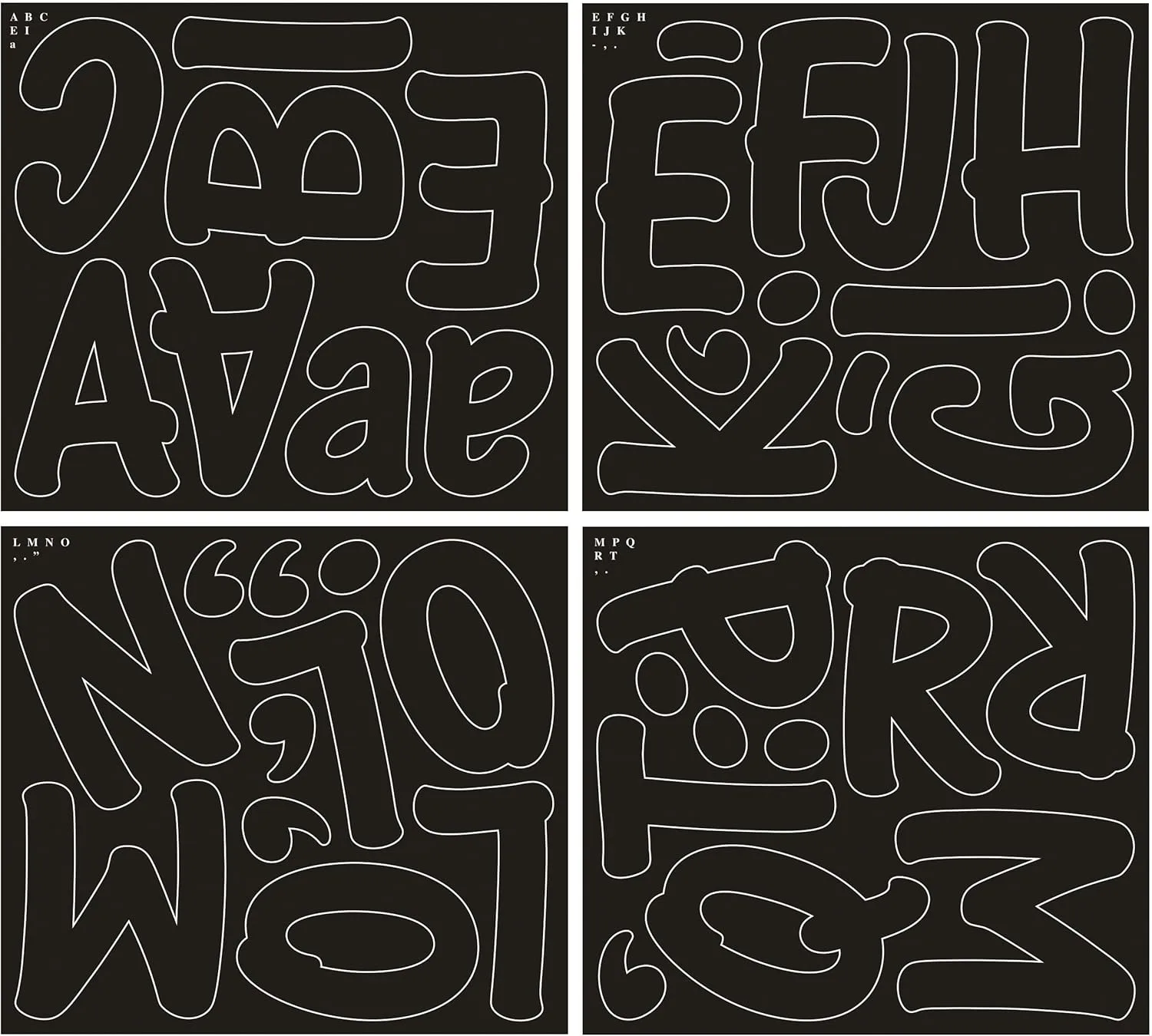 Pacon 4-Inch Self-Adhesive Letters, 154-Count, Black (51693)