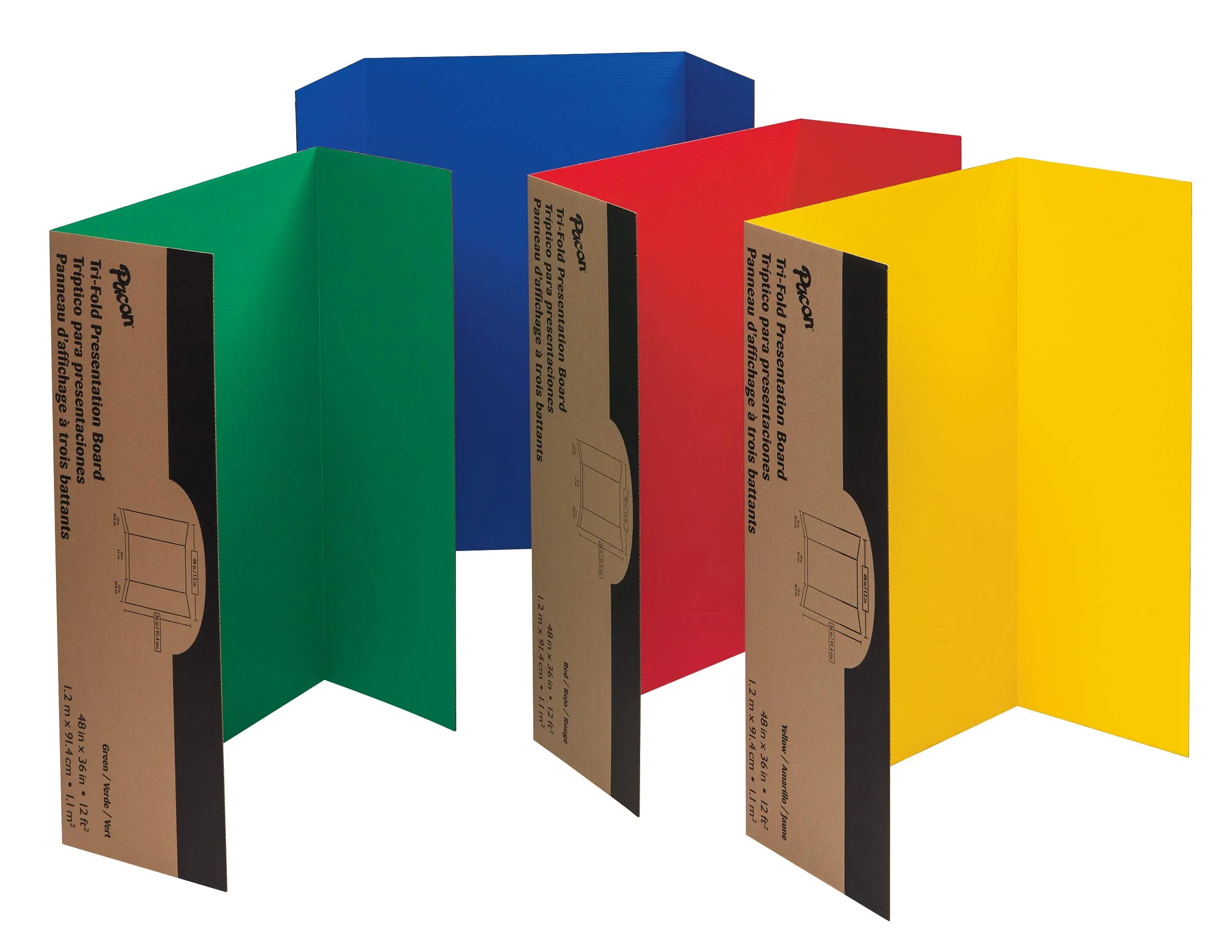 Pacon Corrugated Presentation Board, 48-Inch x 36-Inch, Assorted Colors, Pack of 4 (37654)