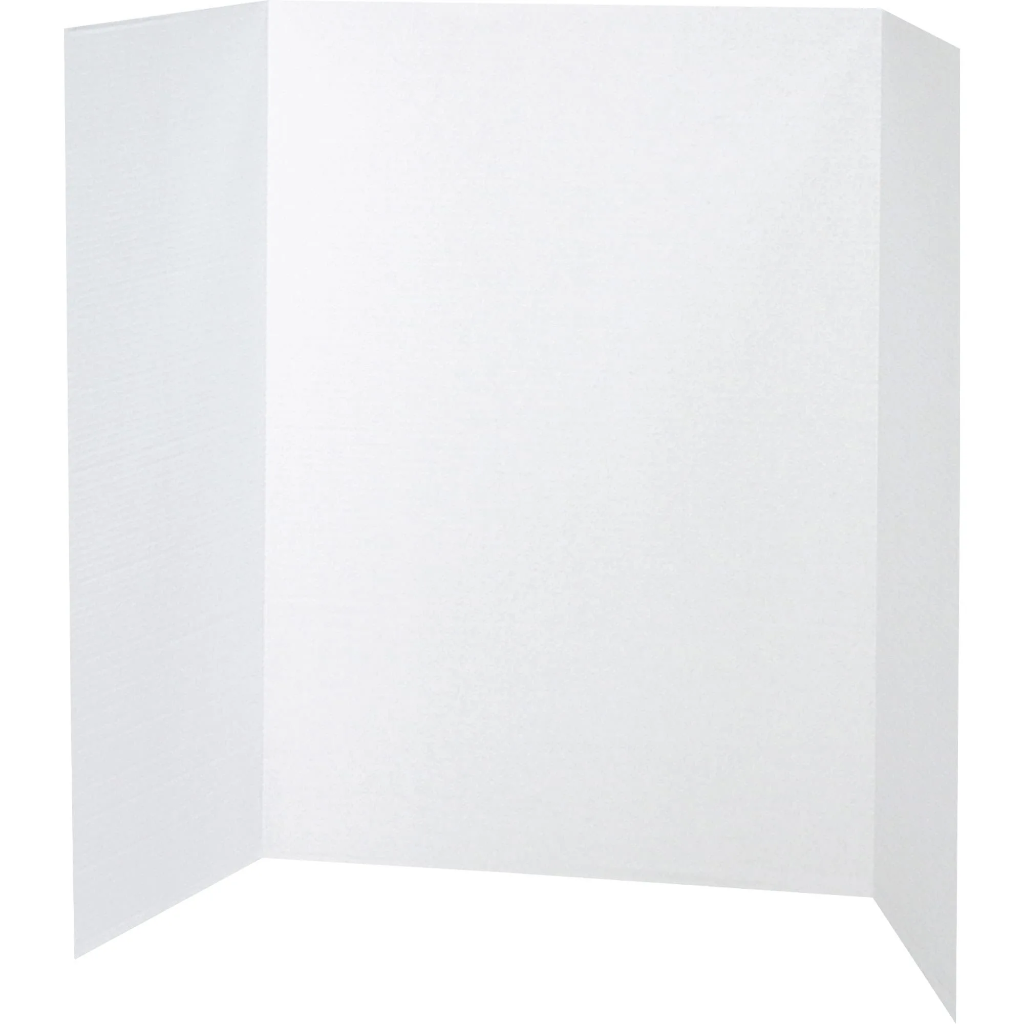 Pacon 80% Recycled Single-Walled Tri-Fold Presentation Boards, 40in x 28in, White, Carton of 8