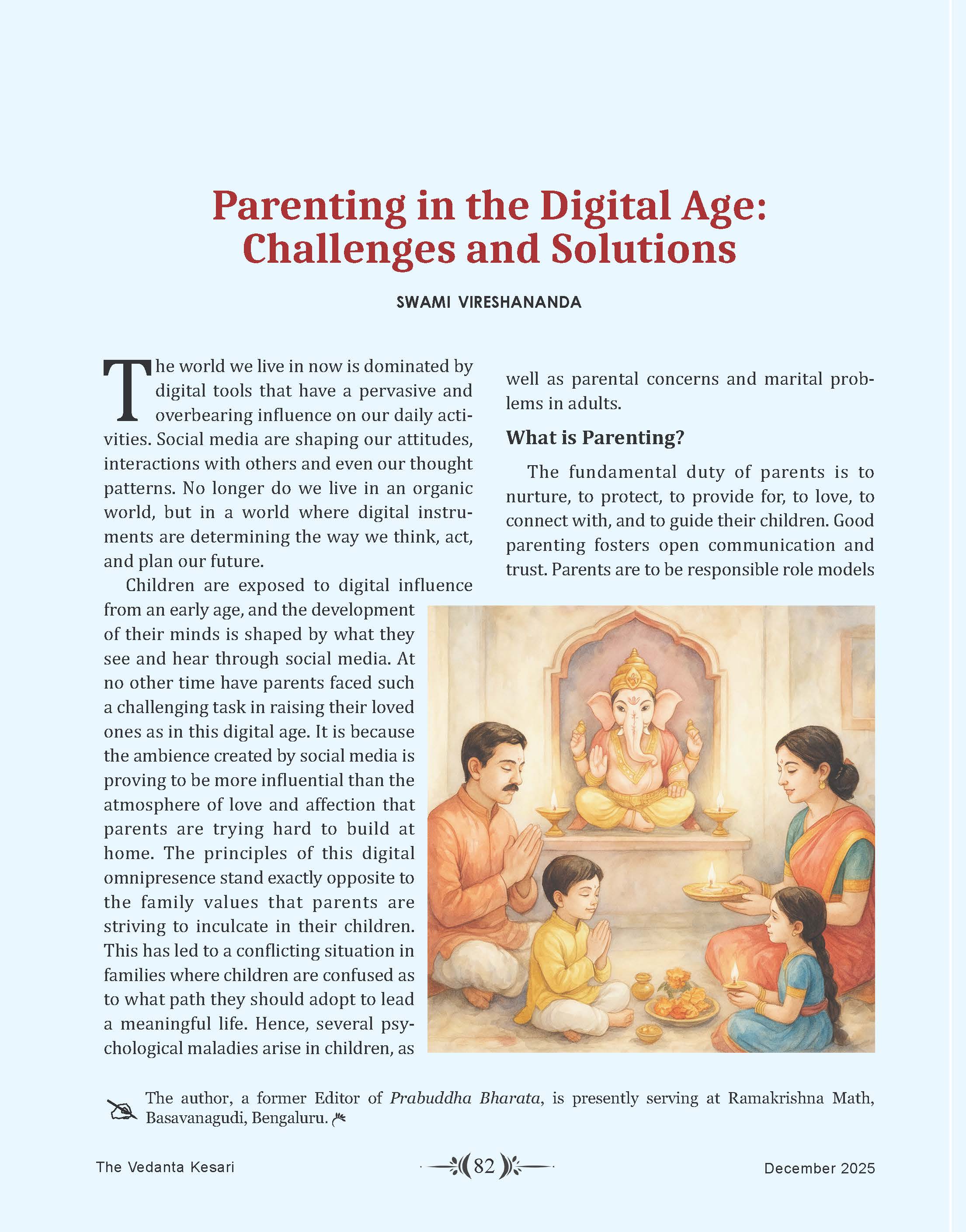 Enlightened Parenting - Vedanta Kesari Special issue 2025