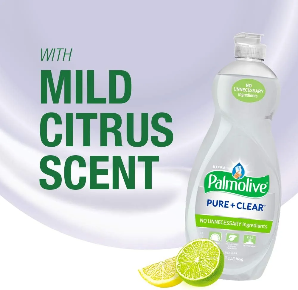 Palmolive Ultra Liquid Dish Soap, Pure and Clear, 32.5 Fl Oz
