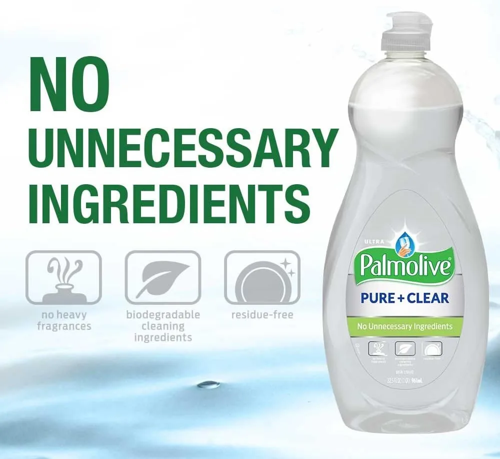 Palmolive Ultra Liquid Dish Soap, Pure and Clear, 32.5 Fl Oz