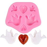 Molde de silicon Aves/Corazon 6 en 1 8x7cm 1 pza INV