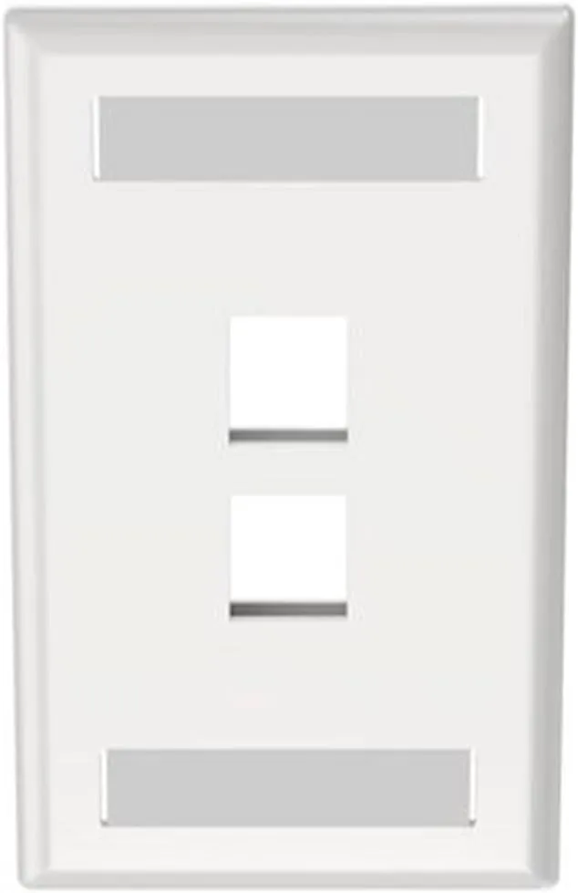 Panduit NK2FWHY 1-Gang 2-Port Faceplate with Label, White