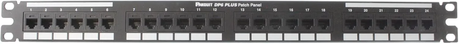 Panduit DP24688TGY Category-6 24-Port Flat Punchdown Patch Panel 1 RU Black