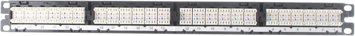 Panduit DP24688TGY Category-6 24-Port Flat Punchdown Patch Panel 1 RU Black