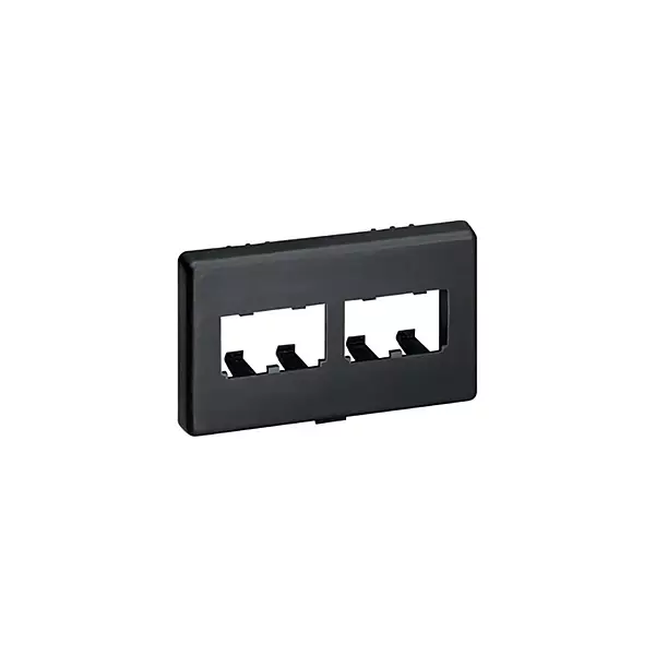 Panduit CFFPHM4BL Snap-On 4-Port Modular Furniture Faceplate, Black