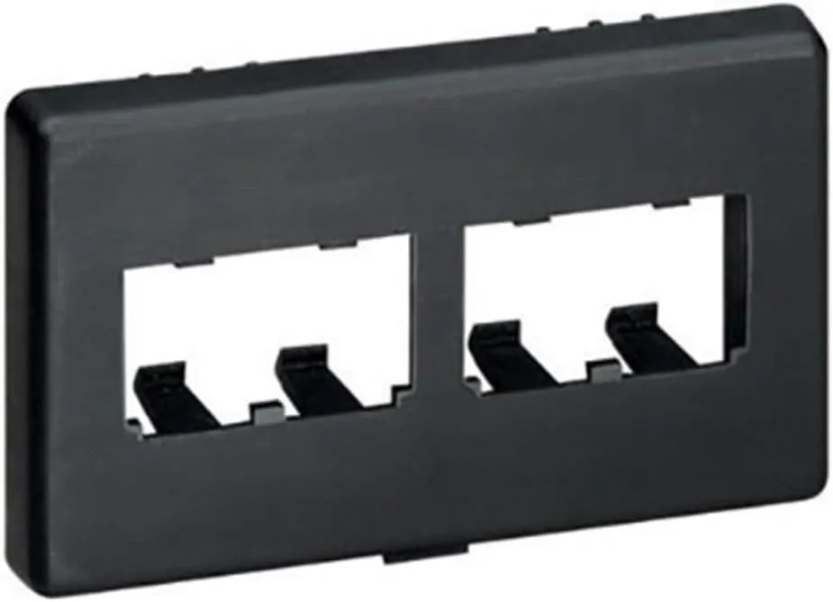 Panduit CFFPHM4BL Snap-On 4-Port Modular Furniture Faceplate, Black