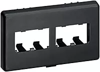 Panduit CFFPHM4BL Snap-On 4-Port Modular Furniture Faceplate, Black