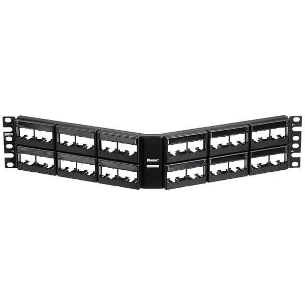 Panduit CPPLA48WBLY Angled 48-Port Patch Panel, Black