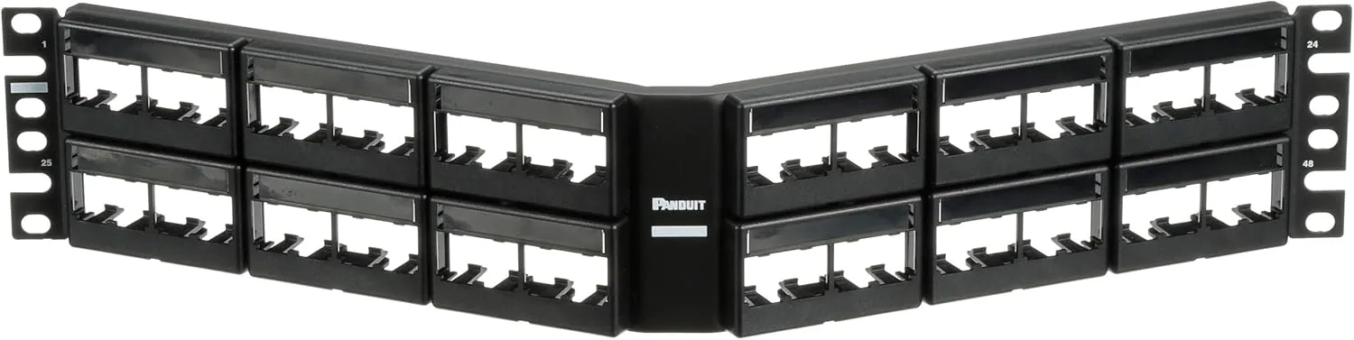 Panduit CPPLA48WBLY Angled 48-Port Patch Panel, Black