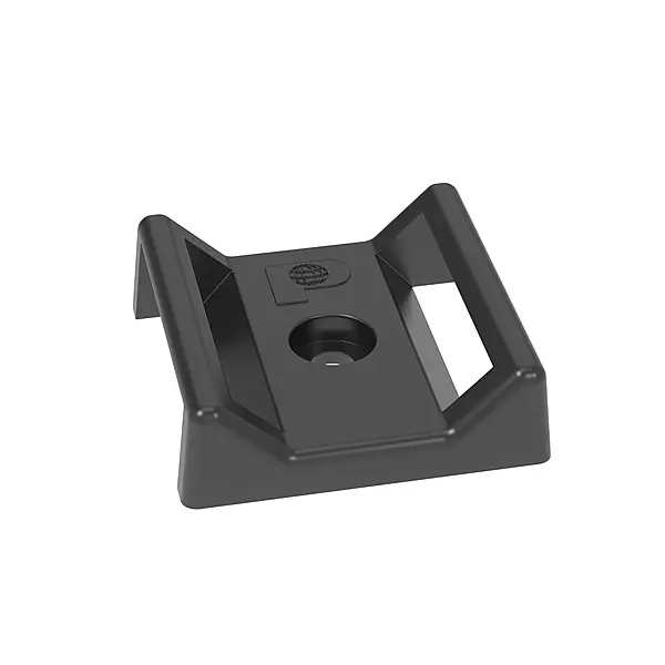 Panduit ABMT-S6-C20 Tak-Ty Hook And Loop Cable Tie Mount, Nylon 6.6, #6 Screw Mounting Method, Black (Pack of 100)