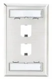 Panduit CFPL2SY 1-Gang 2-Port Faceplate, 304 Stainless Steel