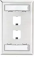 Panduit CFPL2SY 1-Gang 2-Port Faceplate, 304 Stainless Steel