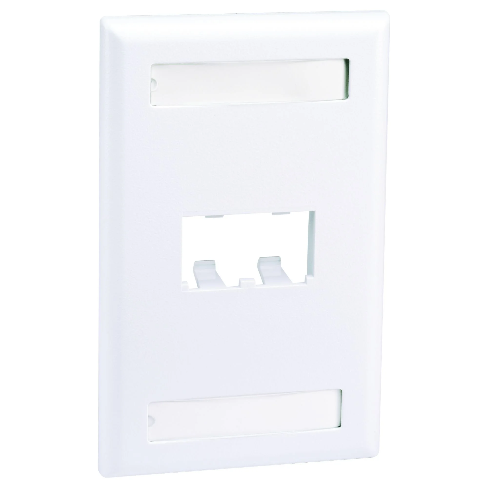 Panduit CFPL2WHY 2-Port Mini-Com Single-Gang Faceplate with Labels, Classic Series, White