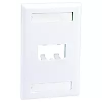 Panduit CFPL2WHY 2-Port Mini-Com Single-Gang Faceplate with Labels, Classic Series, White