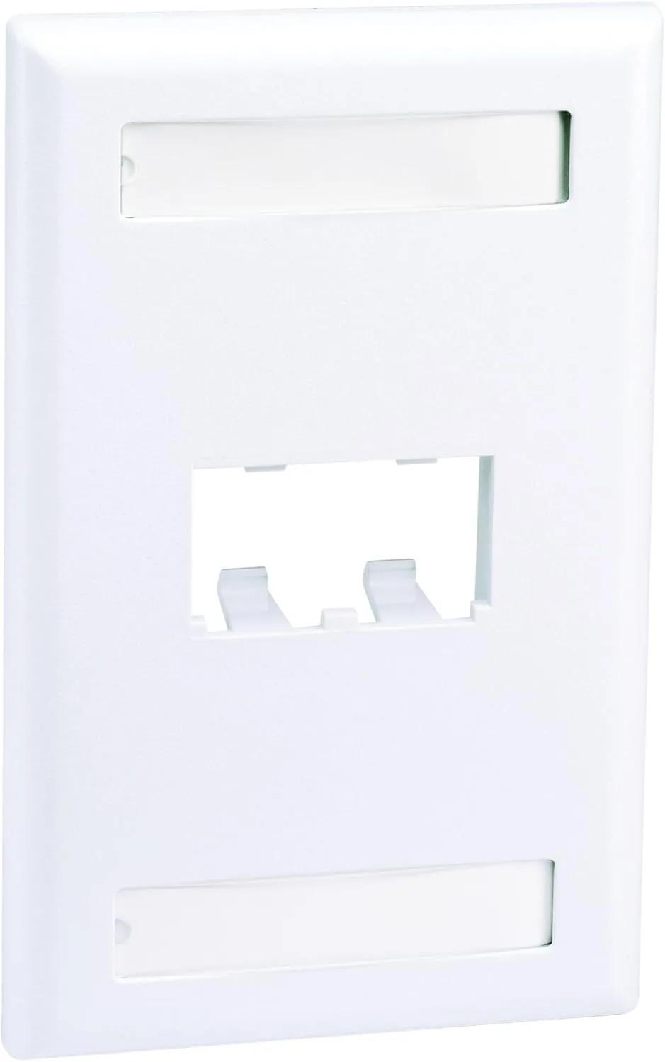Panduit CFPL2WHY 2-Port Mini-Com Single-Gang Faceplate with Labels, Classic Series, White