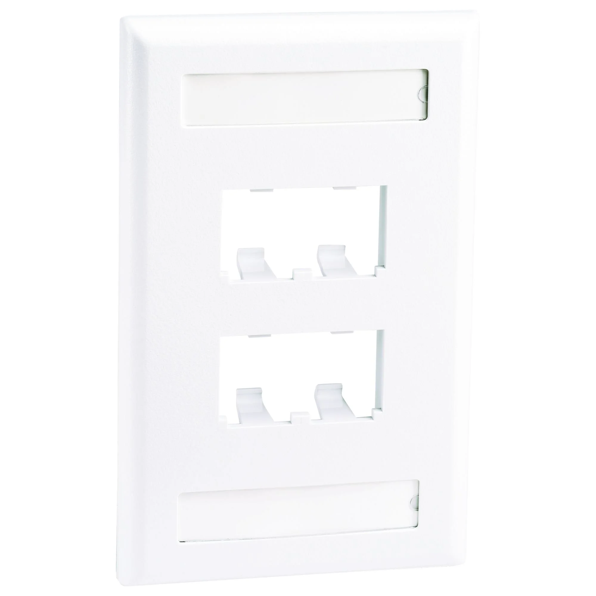 Panduit CFPL4WHY 4-Port Mini-Com Single-Gang Faceplate with Labels, Classic Series, White