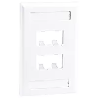 Panduit CFPL4WHY 4-Port Mini-Com Single-Gang Faceplate with Labels, Classic Series, White