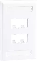 Panduit CFPL4WHY 4-Port Mini-Com Single-Gang Faceplate with Labels, Classic Series, White