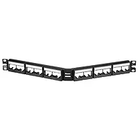 Panduit CPPLA24WBLY Angled 24-Port Patch Panel, Black 1 RU Black