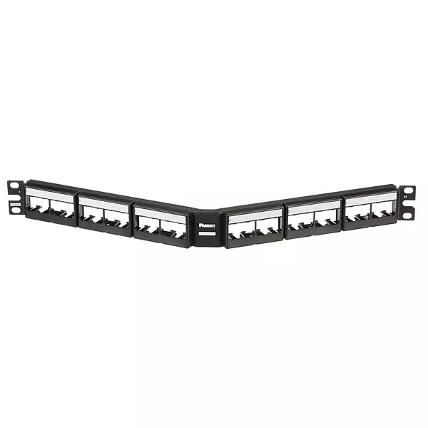 Panduit CPPLA24WBLY Angled 24-Port Patch Panel, Black 1 RU Black