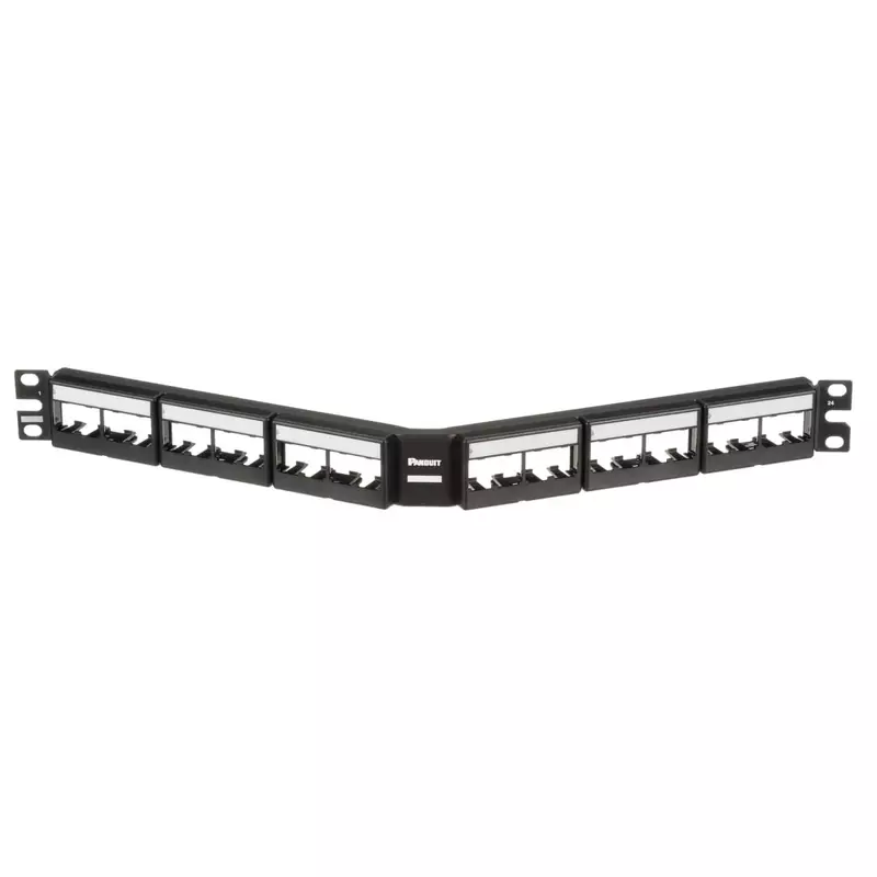 Panduit CPPLA24WBLY Angled 24-Port Patch Panel, Black 1 RU Black