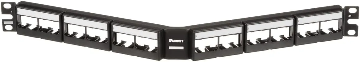 Panduit CPPLA24WBLY Angled 24-Port Patch Panel, Black 1 RU Black