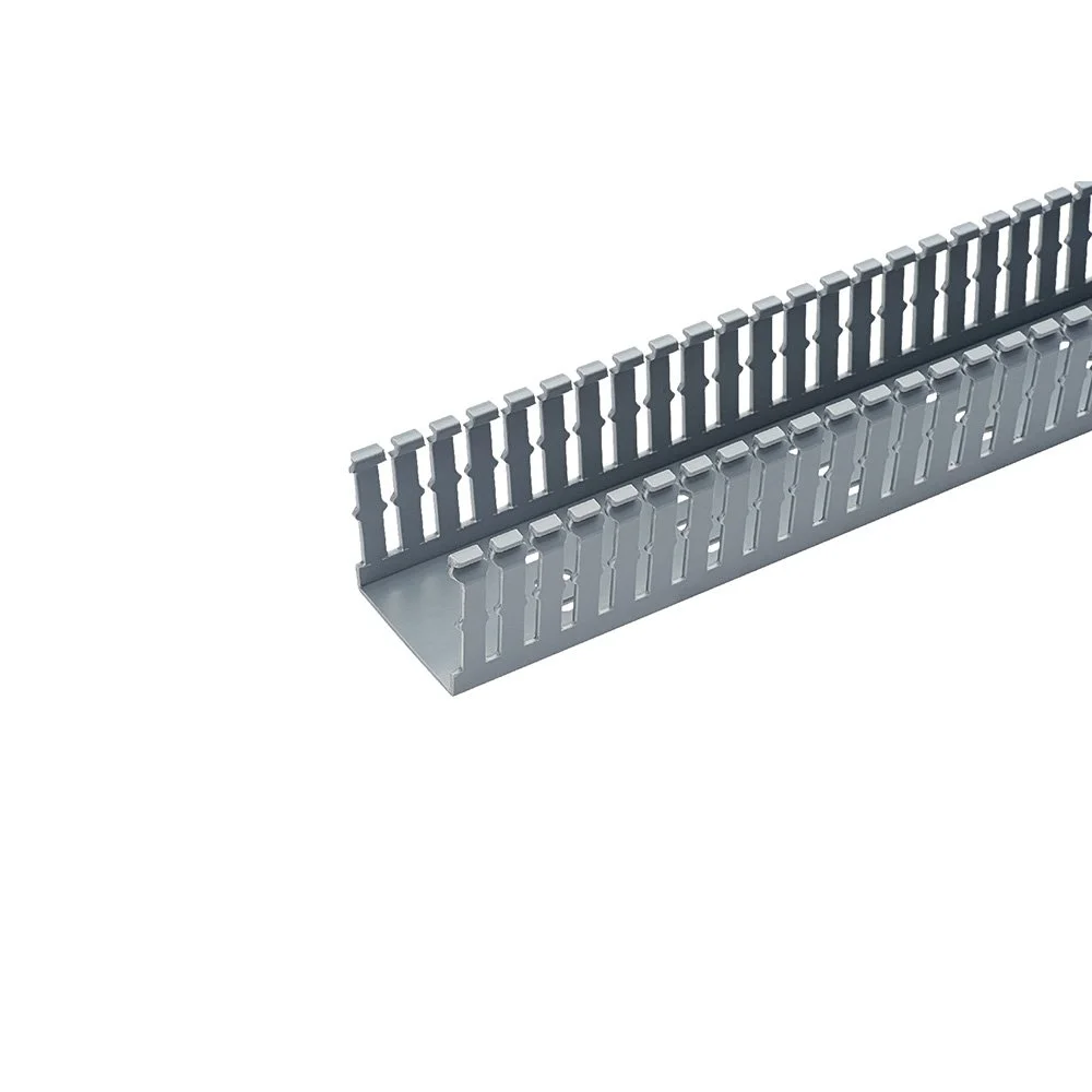 PANDUIT Type F Narrow Slotted PVC Wiring Duct, Light Gray