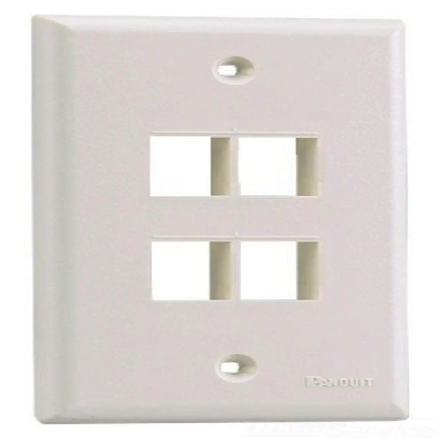 Panduit NK4FNWH 1-Gang 4-Port Faceplate, White