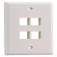 Panduit NK4FNWH 1-Gang 4-Port Faceplate, White