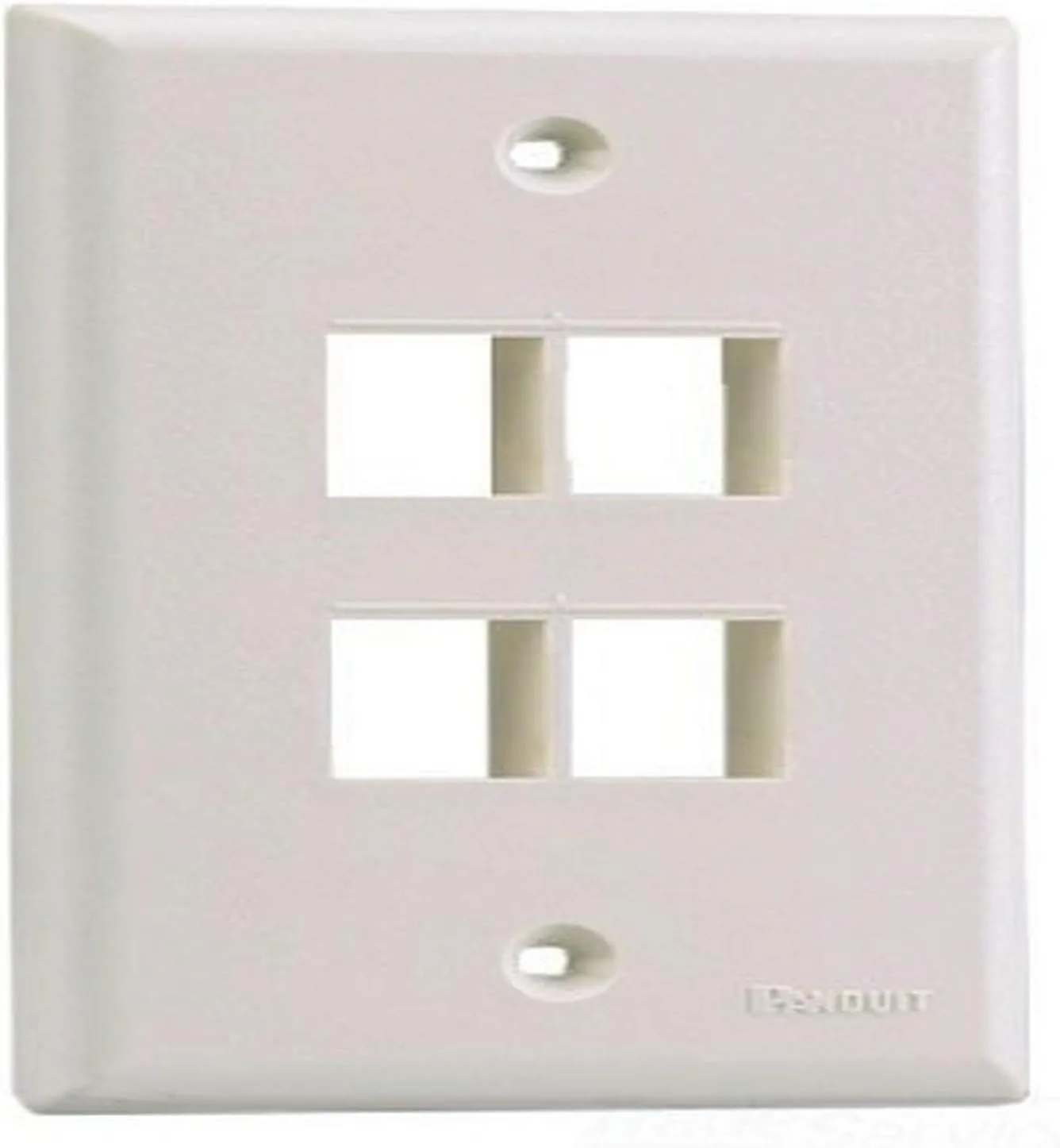 Panduit NK4FNWH 1-Gang 4-Port Faceplate, White
