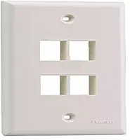 Panduit NK4FNWH 1-Gang 4-Port Faceplate, White
