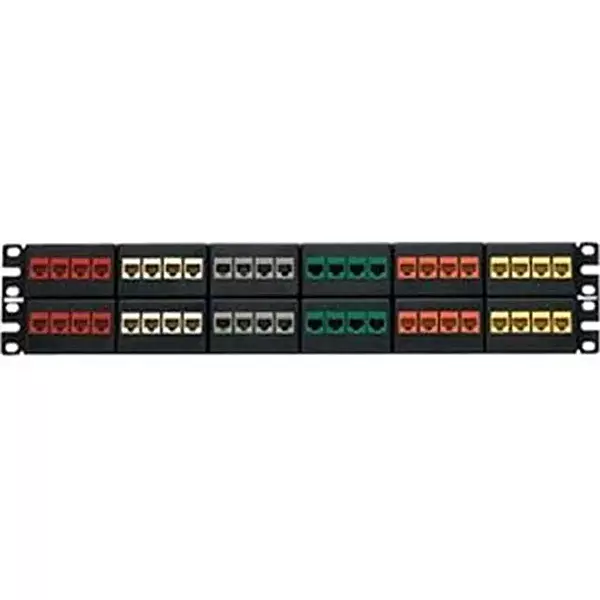 Panduit NKFP48Y Category-6 48-Port Flat Modular Patch Panel, Black