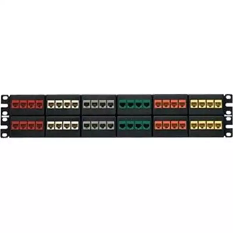 Panduit NKFP48Y Category-6 48-Port Flat Modular Patch Panel, Black