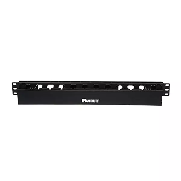 PANDUIT PatchLink Horizontal Cable Manager - Cable Manager - Black - 1U Rack Height - 19in Panel Width