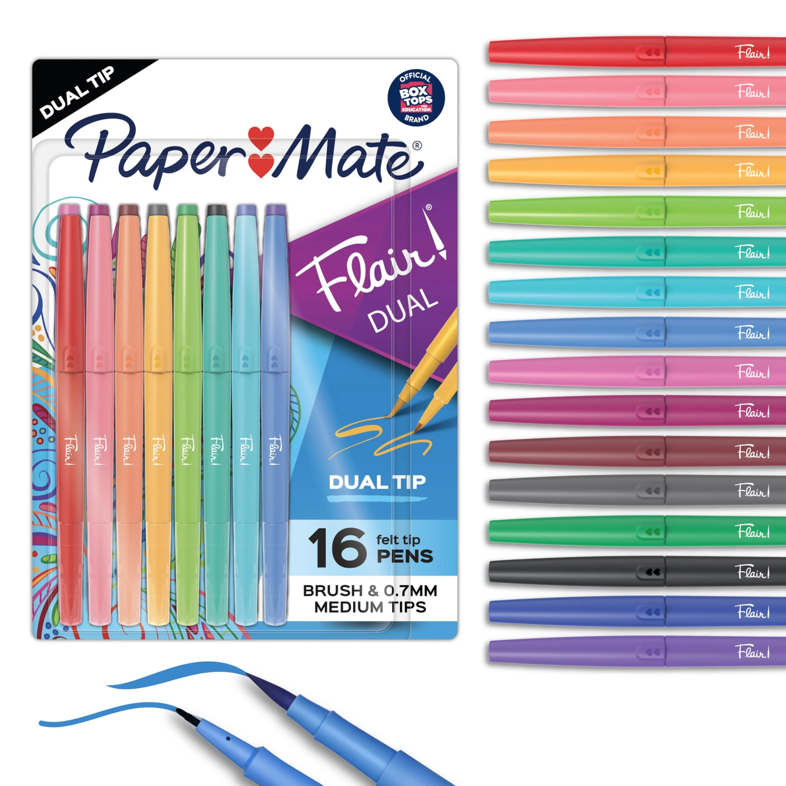 PAPER MATE Flair Felt Tip Pens Assorted Colors 16 Count