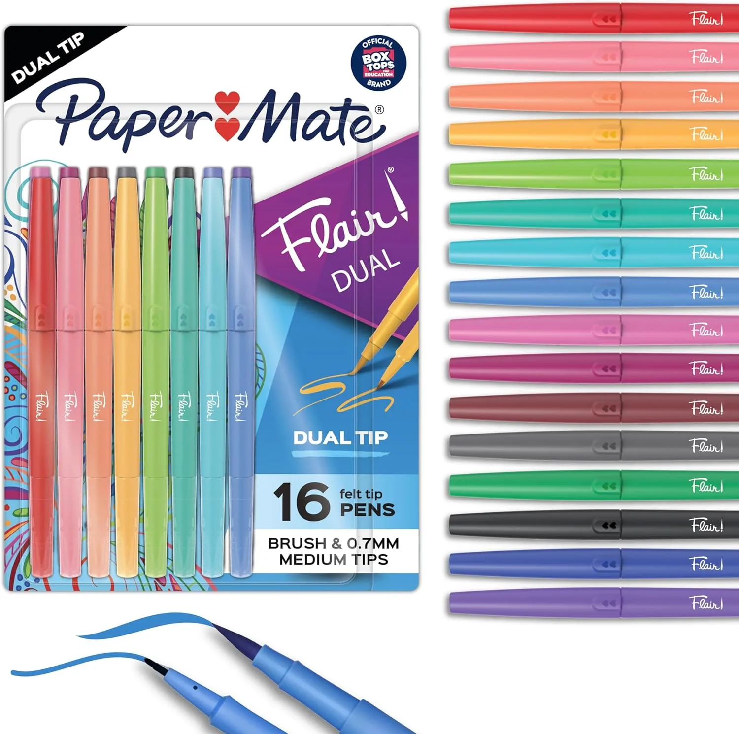 PAPER MATE Flair Felt Tip Pens Assorted Colors 16 Count