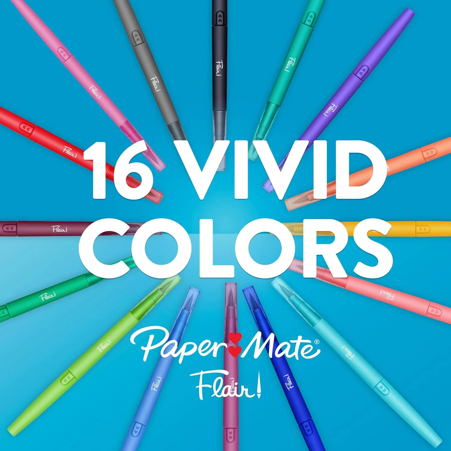 PAPER MATE Flair Felt Tip Pens Assorted Colors 16 Count