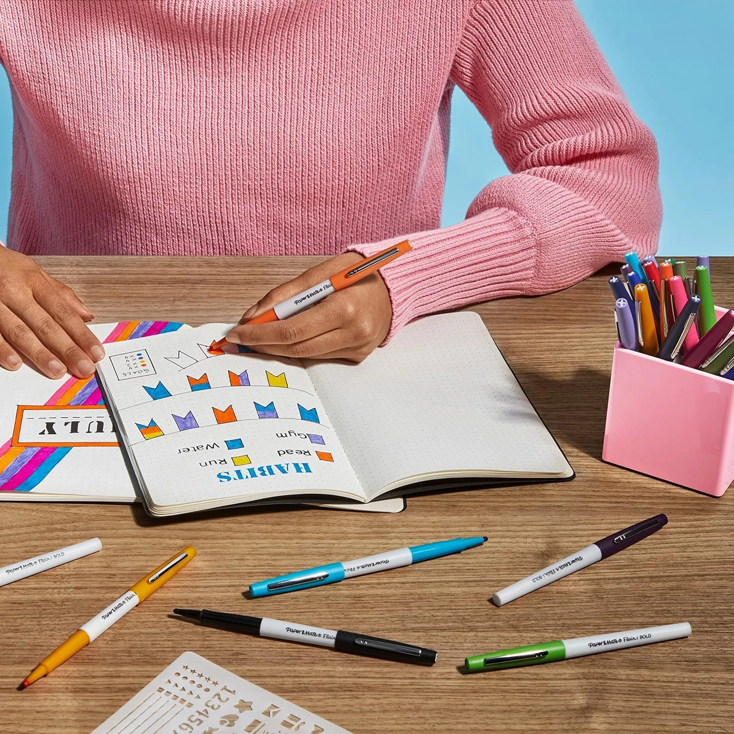 PAPER MATE Flair Felt Tip Pens Assorted Colors 16 Count