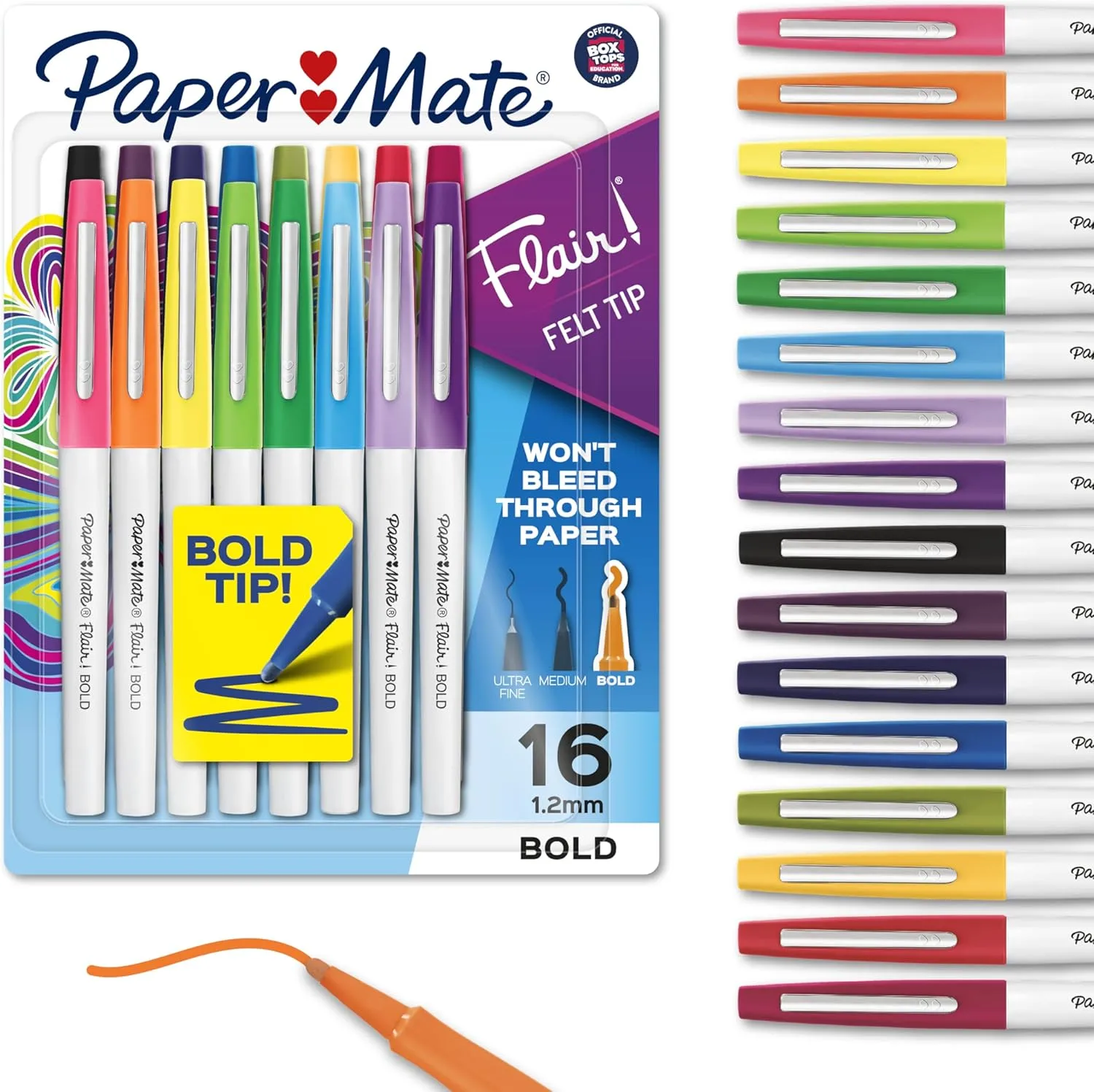 PAPER MATE Flair Felt Tip Pens Assorted Colors 16 Count