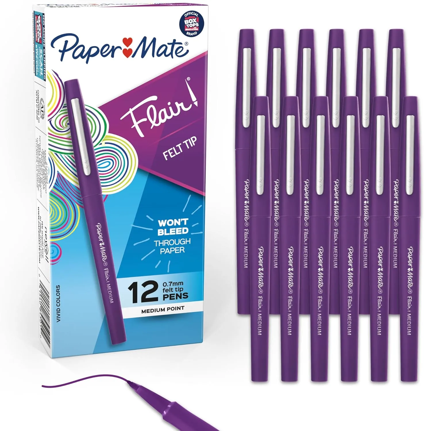 PAPER MATE Flair Felt Tip (Porous-Point) Pens, Medium 0.7mm, Pack of 12