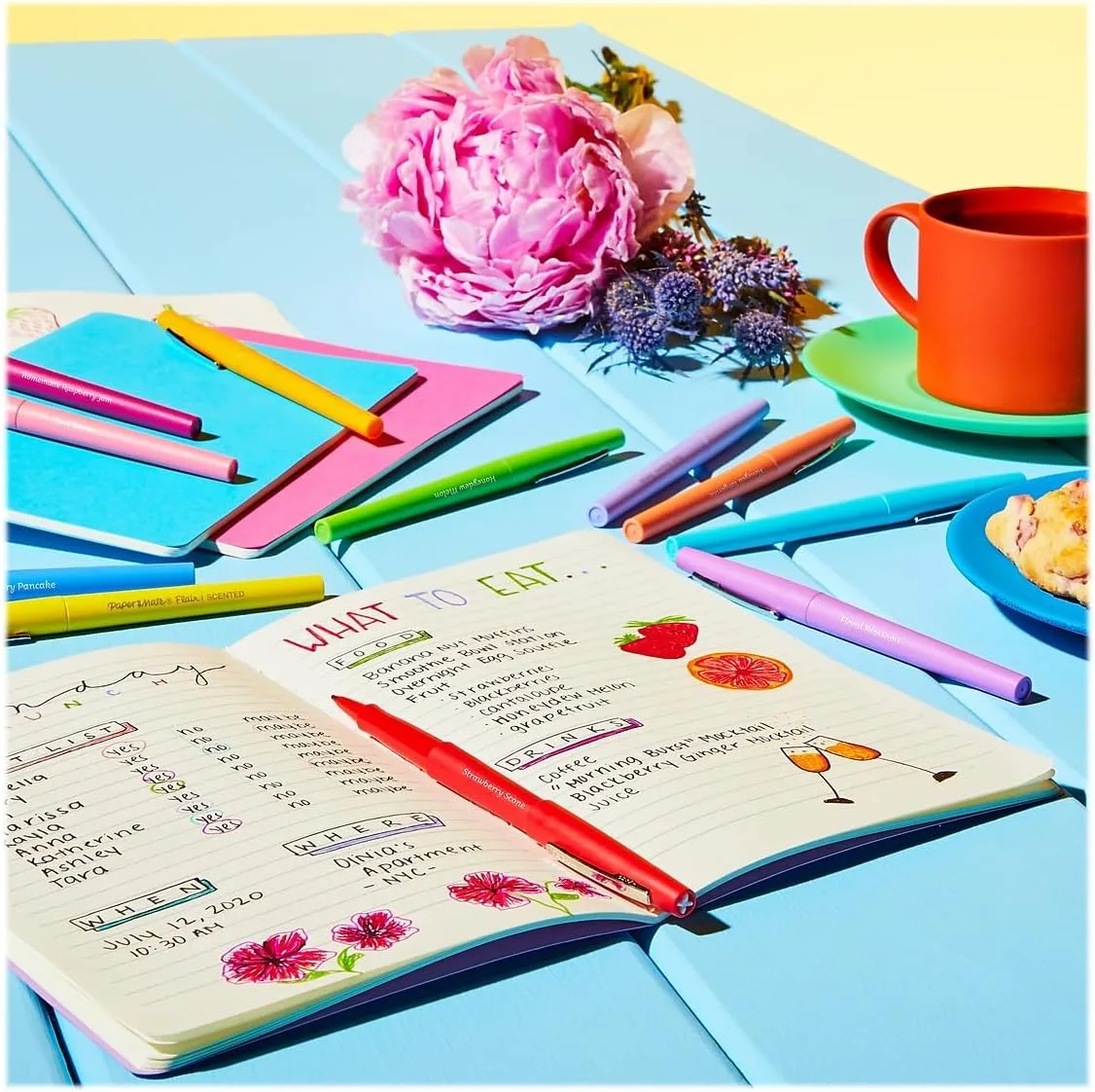 Paper Mate Flair Scented Felt-Tip Pens, Pack of 6, 0.7 mm Medium, Assorted Scents