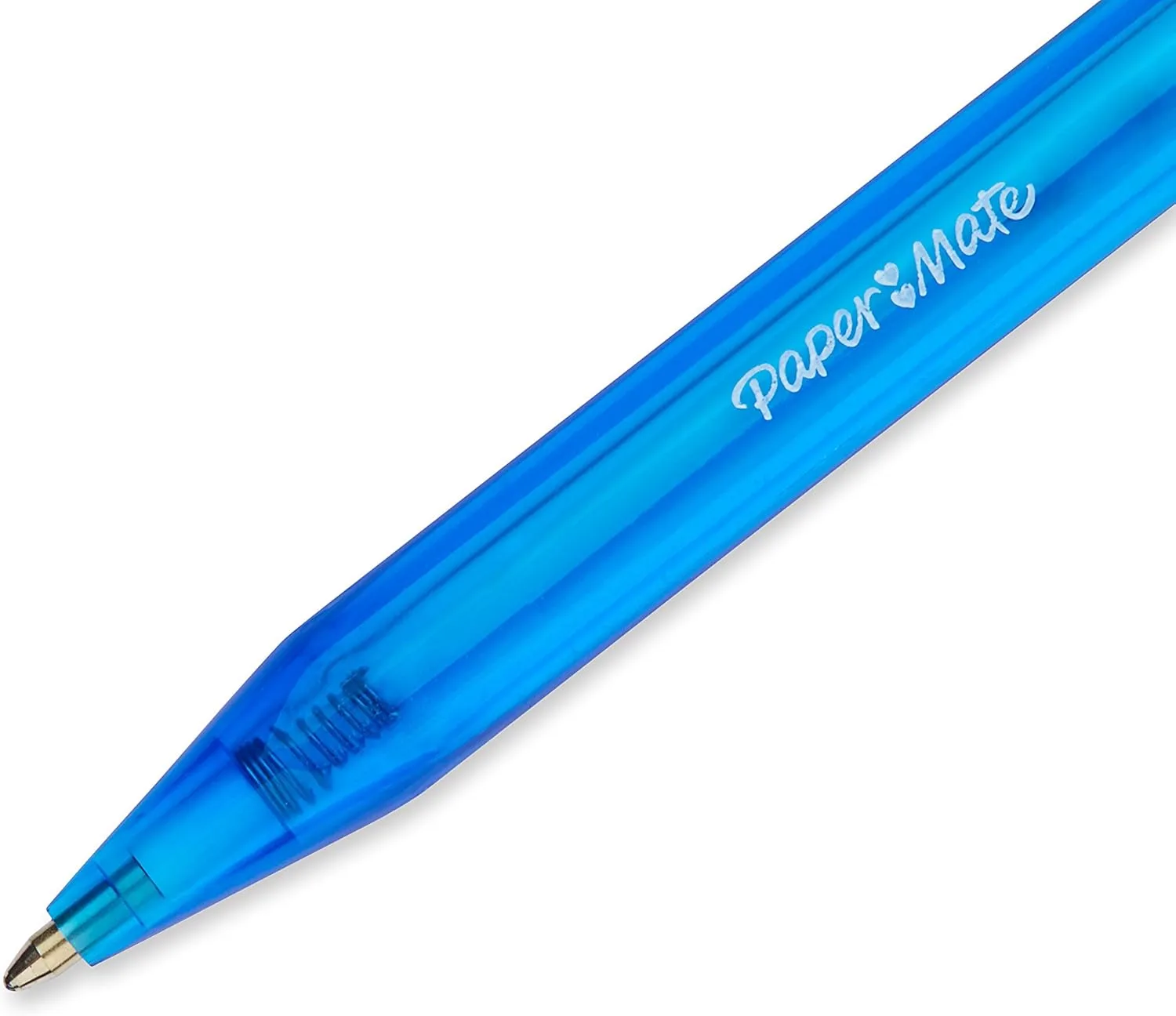 Paper Mate® InkJoy 100 RT Pens, Medium Point, 1.0 mm, Translucent Blue Barrels, Blue Ink, Pack Of 12