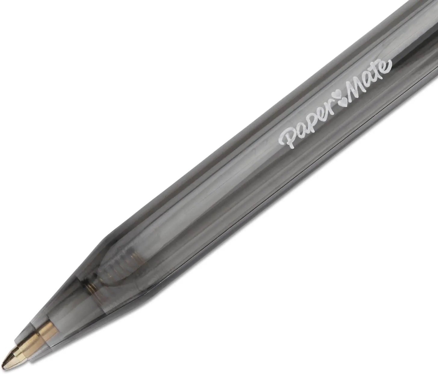 Paper Mate® InkJoy 100 RT Pens, Medium Point, 1.0 mm, Translucent Black Barrels, Black Ink, Pack Of 12